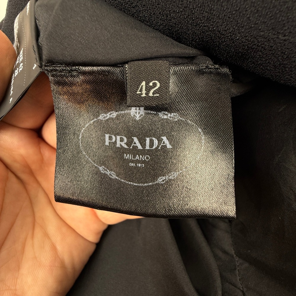 PRADA ASOTV Glamoretti Black Floral Beaded Embellished 3/4 Sleeve Blouse IT 42‎ - Picture 14 of 16